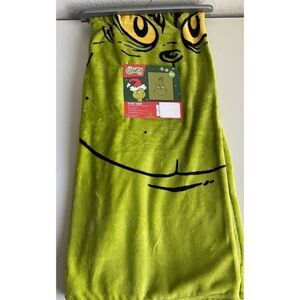 Dr. Seuss The Grinch Green Face Holiday Christmas Soft Throw Blanket 50 X 60”